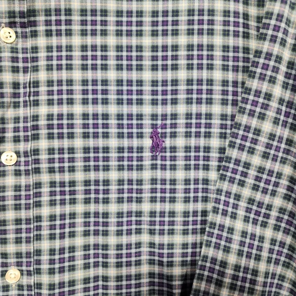 Polo Ralph Lauren Oxford‎ Mens Long Sleeve Blue Plaid Size XL